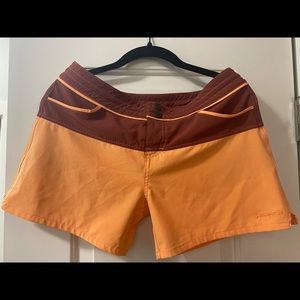 Patagonia Women's Swim Shorts - Orange and Brown